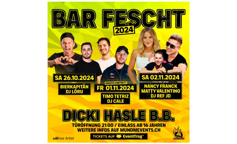 BAR FESCHT 2024 HASLE B.B. ${singleEventLocation} Billets