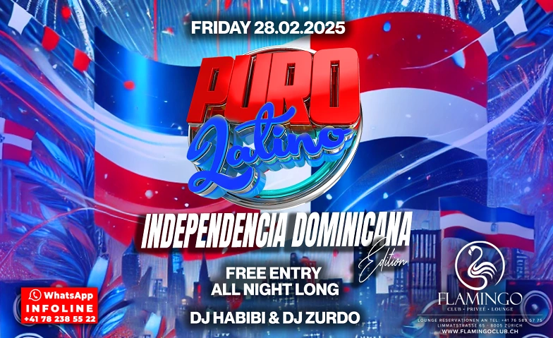 Event-Image for 'PURO LATINO INDEPENDENCIA DOMINICANA @ FLAMINGO CLUB ZÜRICH'