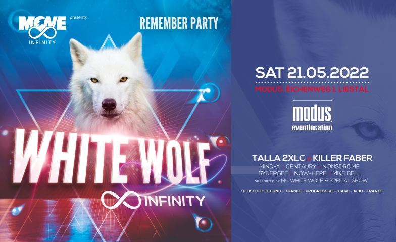 White Wolf Infinity «Remember Party» MODUS Eventlocation, Liestal Tickets