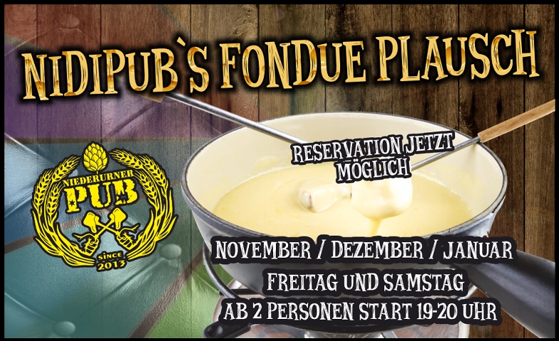 Nidipubs Fondue Plausch ${singleEventLocation} Tickets