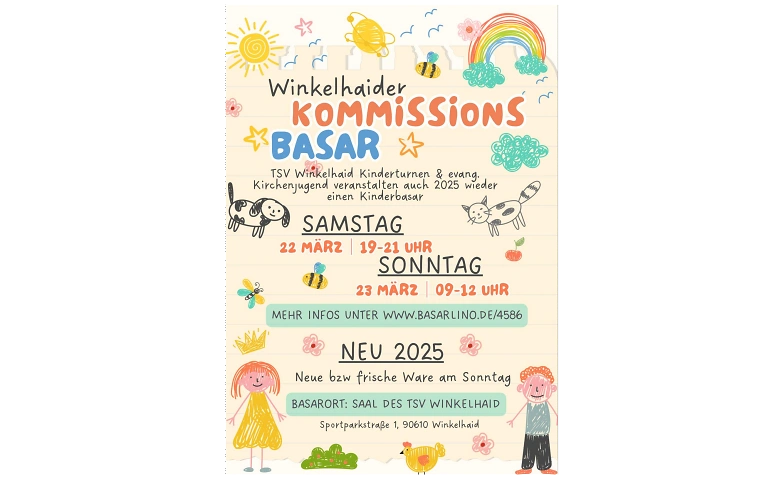 Kinderbasar Kommissionsbasar Winkelhaid - NEUERUNG AB 2025 ${singleEventLocation} Billets