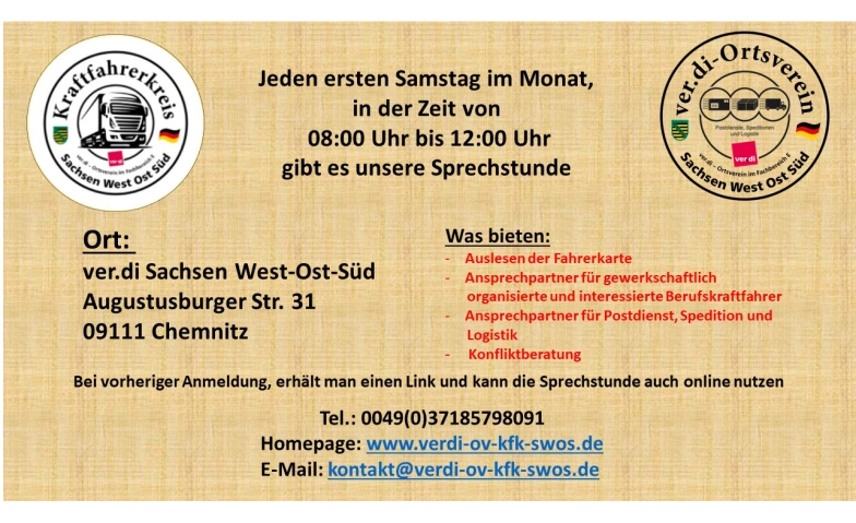 Sprechstunde des Kraftfahrerkreis Sachsen West-Ost-S&uuml;d ${singleEventLocation} Billets