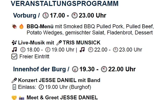 Sponsoring-Logo von JESSE DANIEL mit Band, Texas & Supp. Act: TRIS MUNSICK / VIP Event